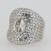 Sterling Silver Semi Mount Ring Setting Oval OV 10X8mm Dome Ring Bling Bling Diamond Moissanite Ring DHJ